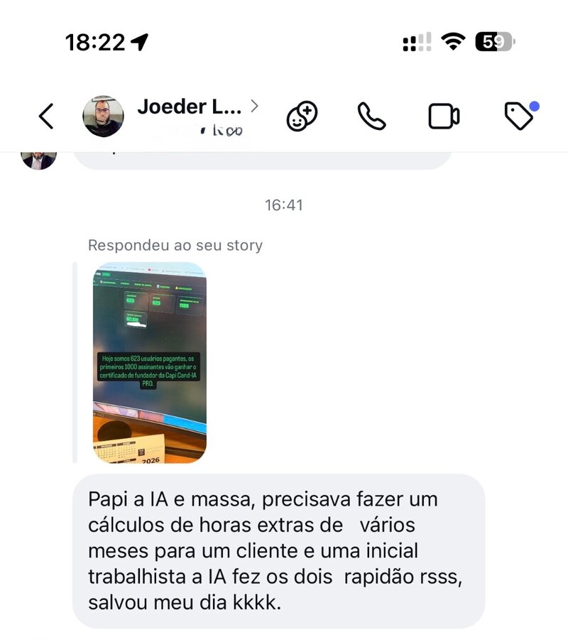 Feedback Joeder - cálculos trabalhistas