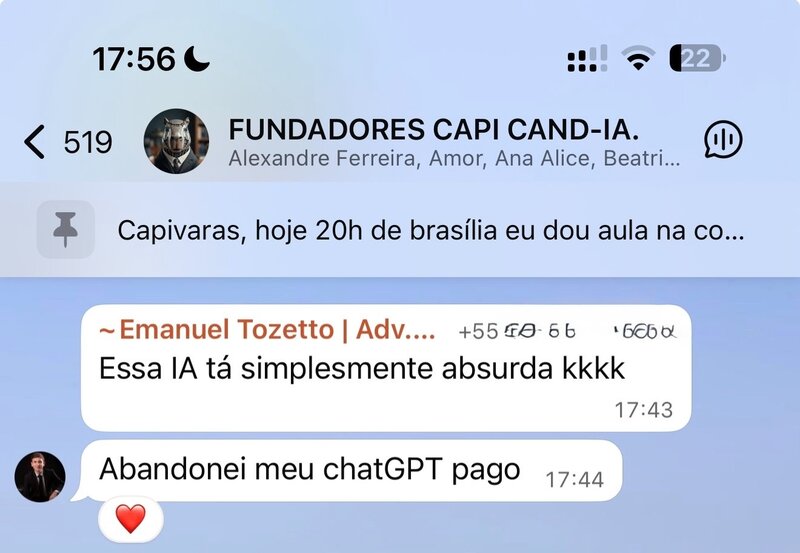Feedback Emanuel Tozetto - abandonou ChatGPT