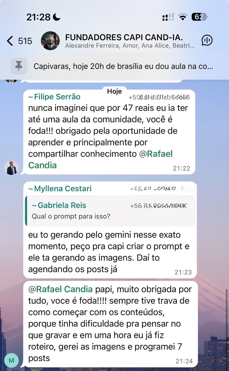 Feedback Myllena - gerando imagens e agendando posts