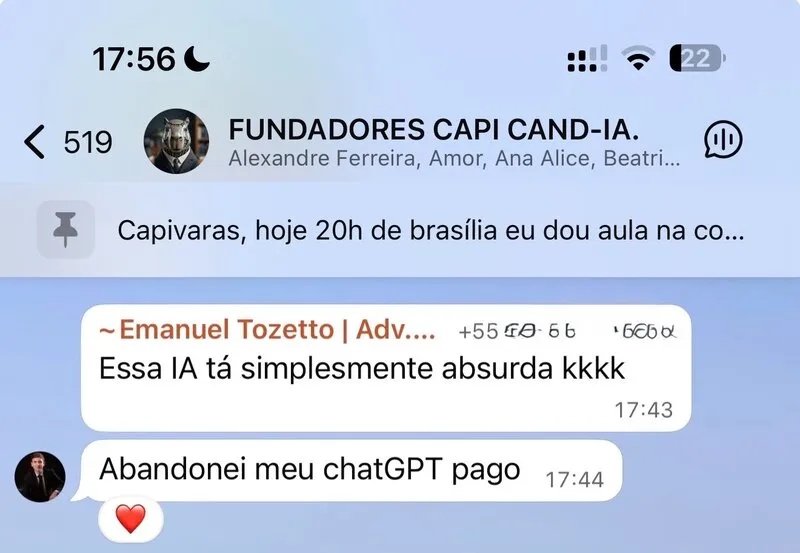 Depoimento de advogado usando a Capi